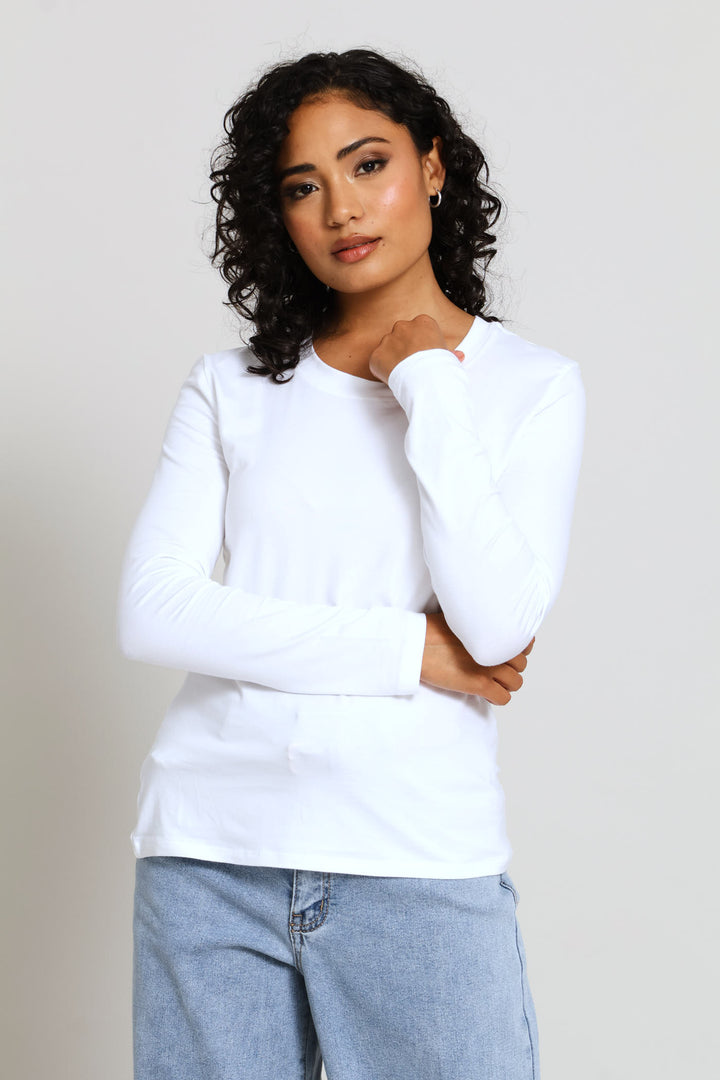Long Sleeve Regular T-Shirt - White
