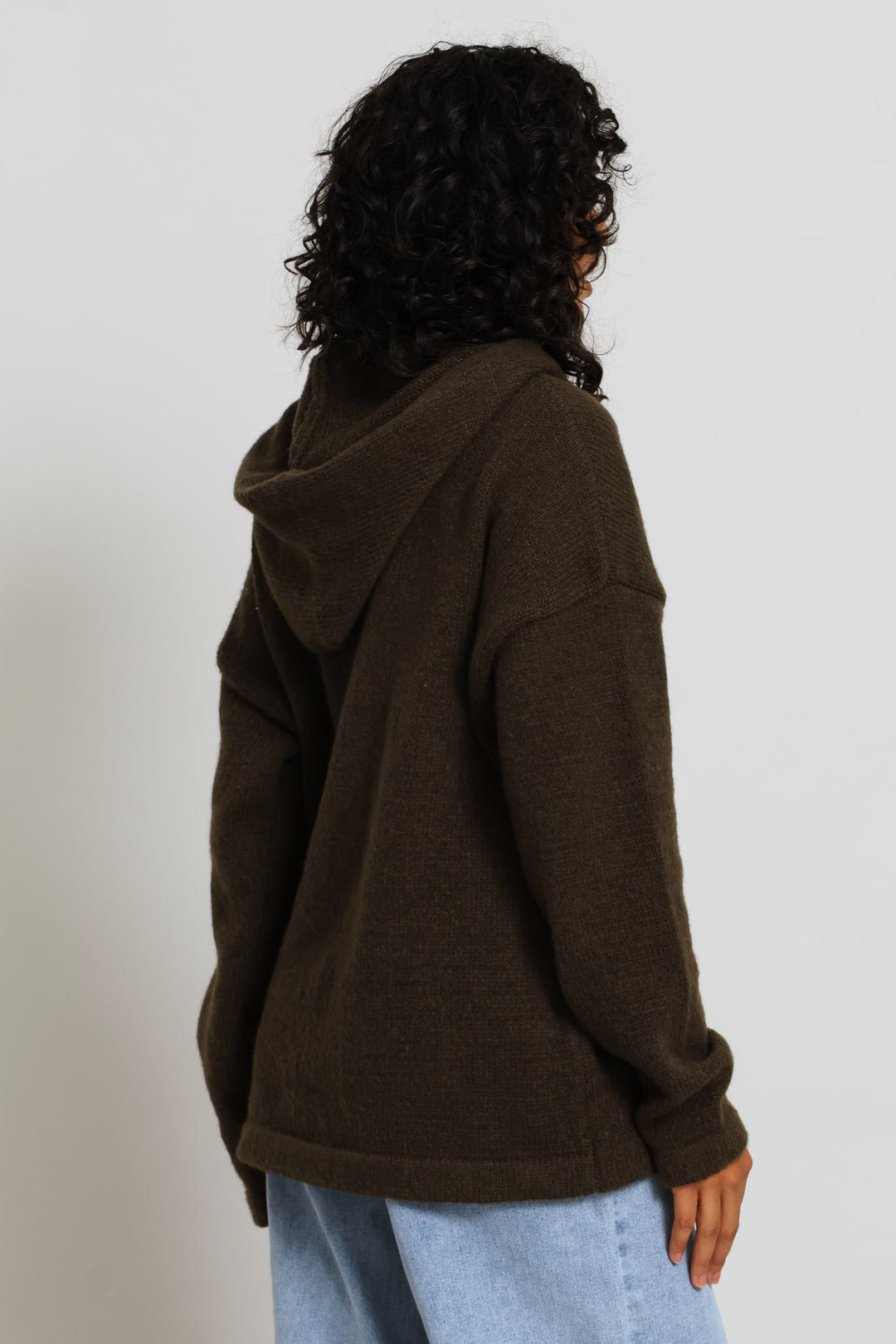 Hooded Cardigan - Dark Fatigue