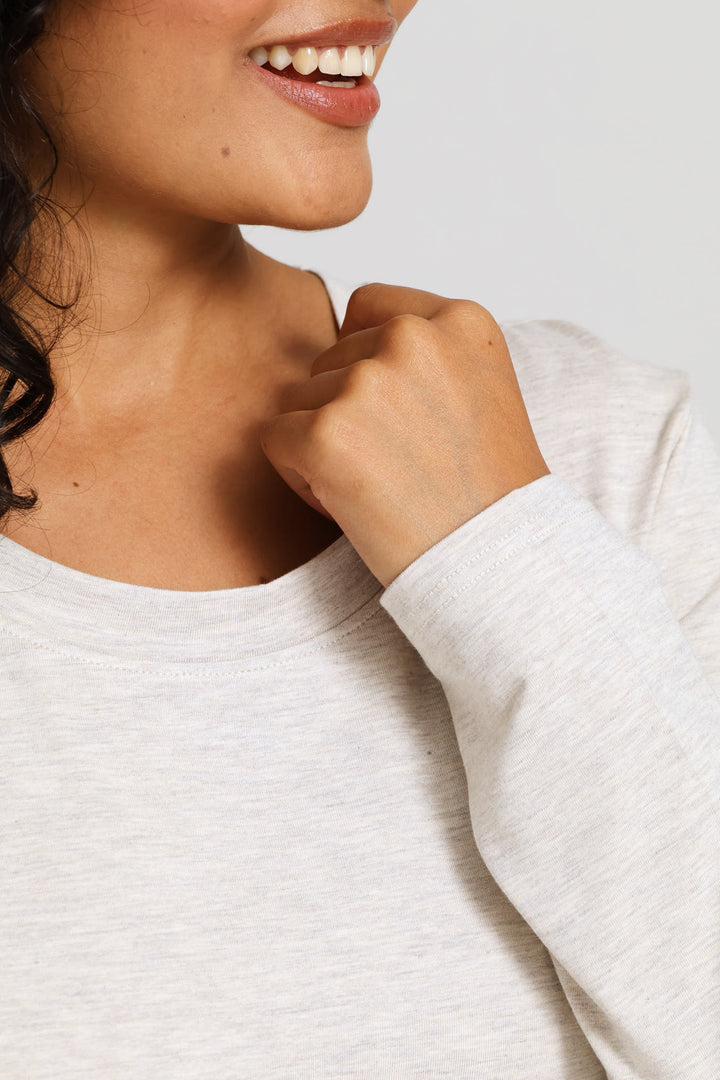 Long Sleeve Regular T-Shirt - Oatmeal Melange