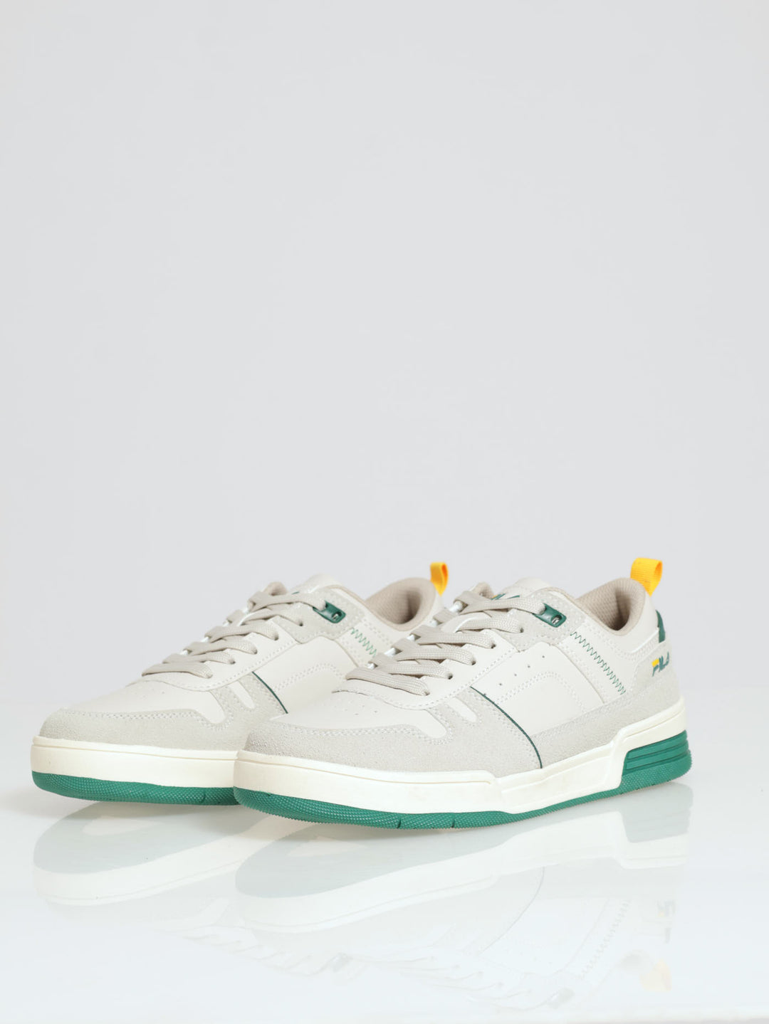 Aaron Contrast Lace Up Court Sneaker - Beige