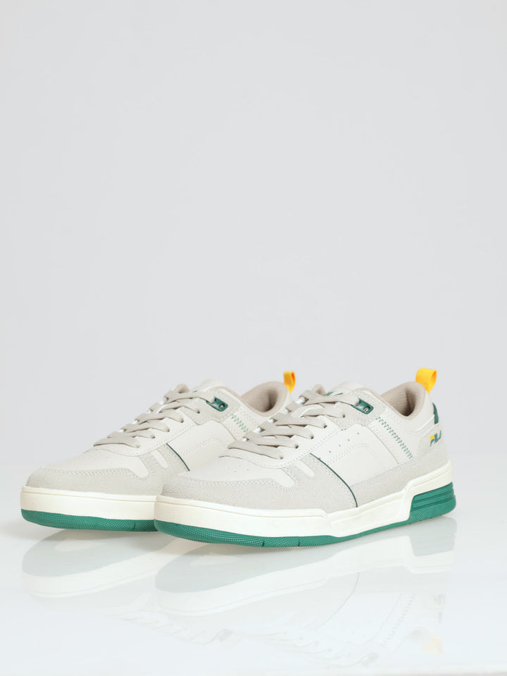 Aaron Contrast Lace Up Court Sneaker - Beige