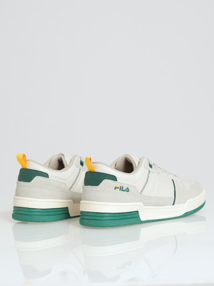 Aaron Contrast Lace Up Court Sneaker - Beige