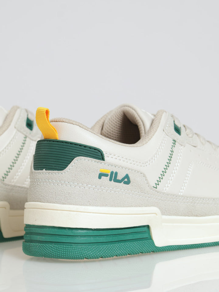 Aaron Contrast Lace Up Court Sneaker - Beige