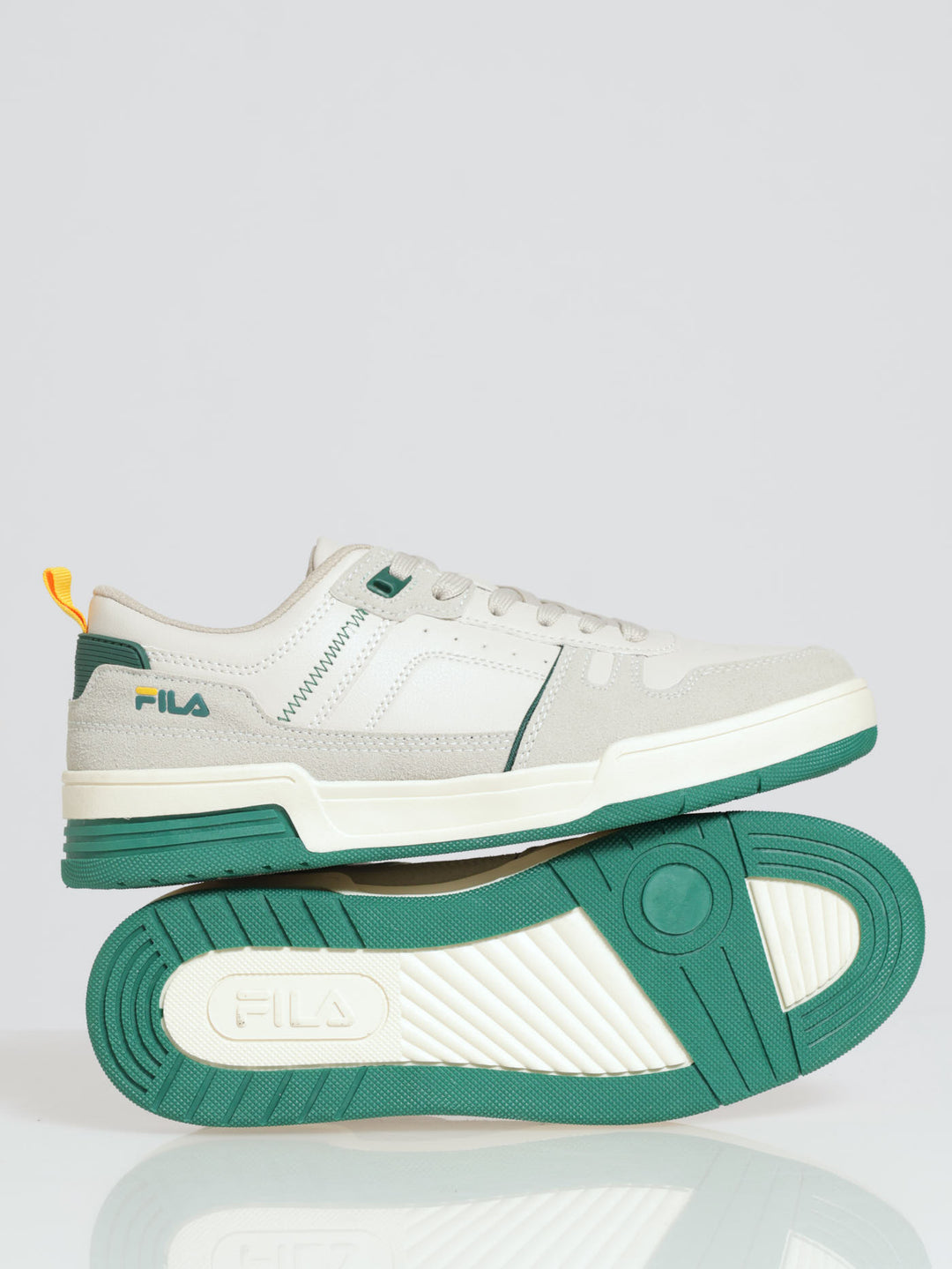 Aaron Contrast Lace Up Court Sneaker - Beige