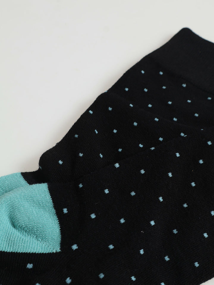 Single Pin Dots Anklet Socks - Black/Green