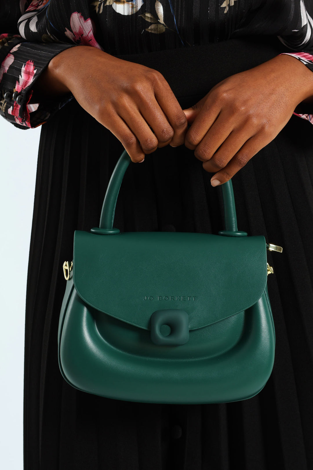 Florence Flap Bag With Top Handle - Bottle Green