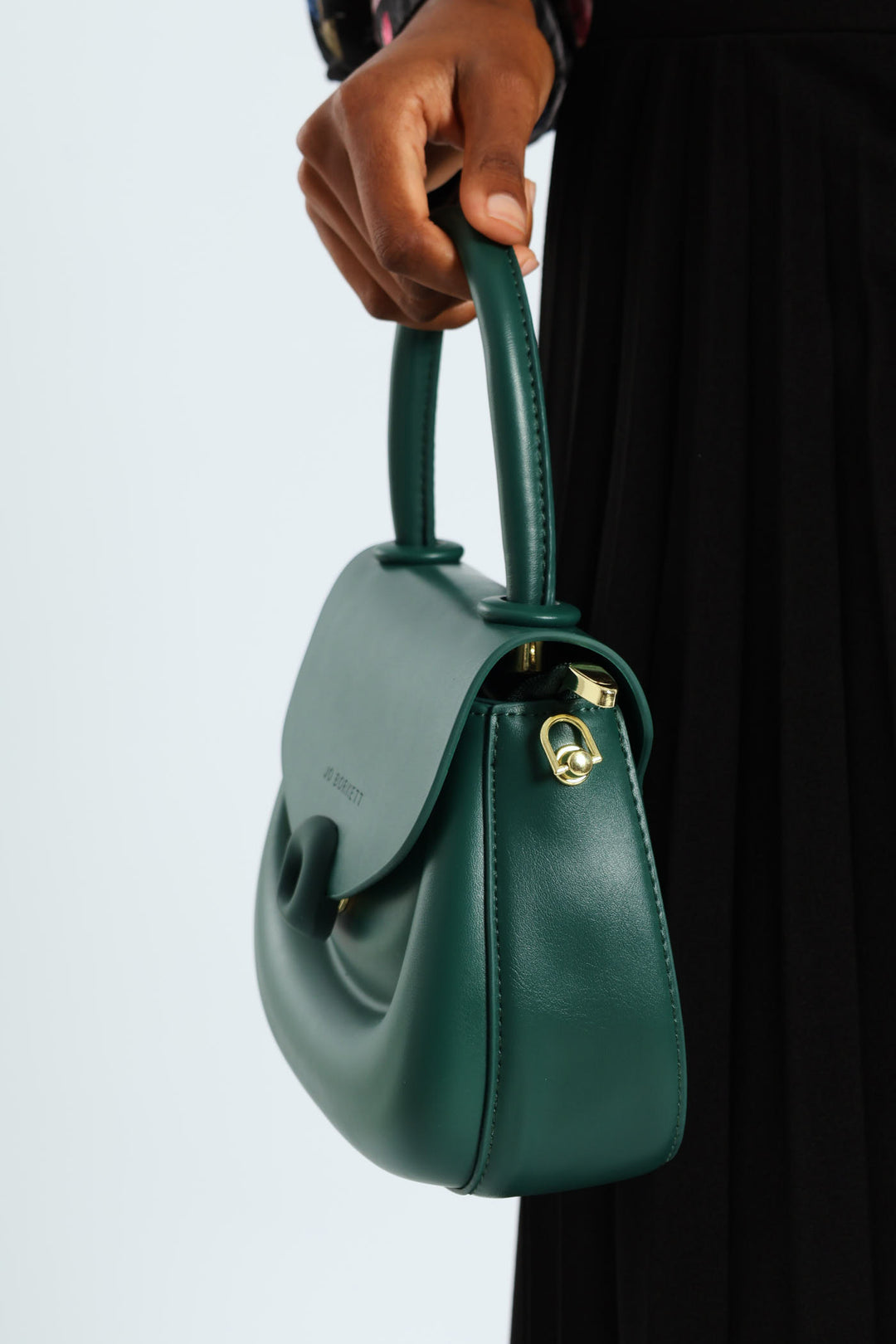 Florence Flap Bag With Top Handle - Bottle Green
