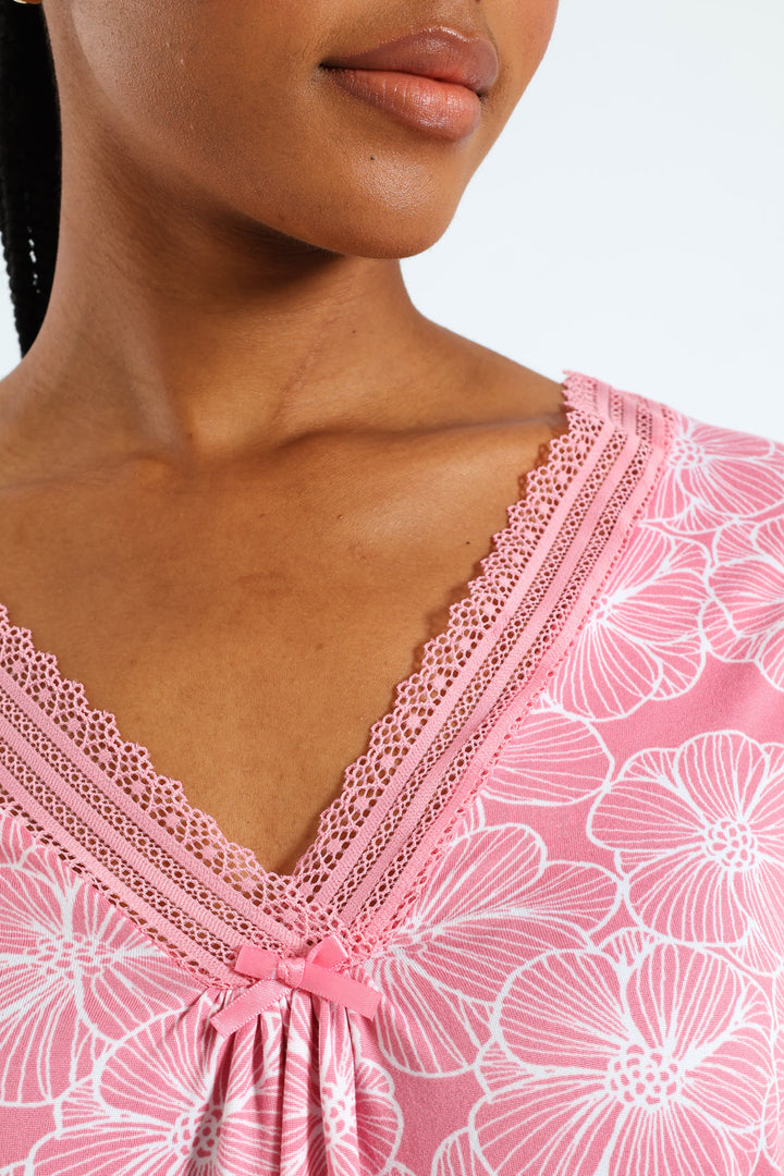 Long Sleeve Soft Touch Top & Pant Set - Pink