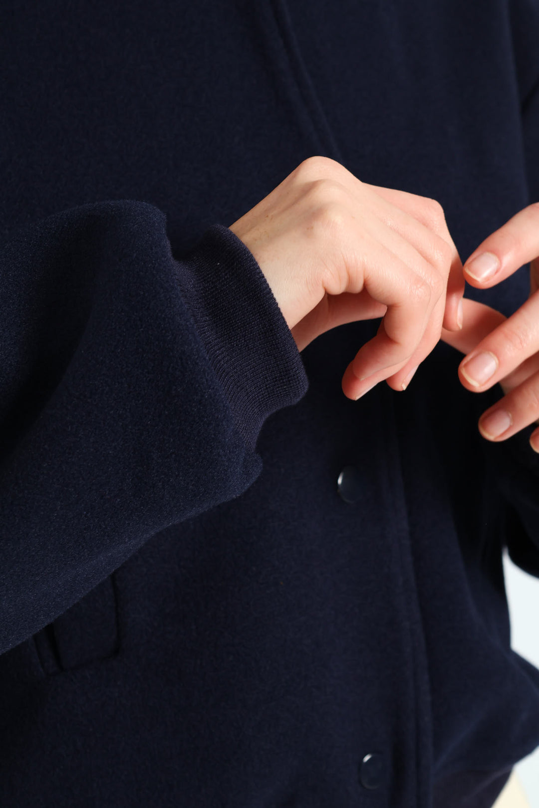 Preppy Melton Bomber Jacket - Navy