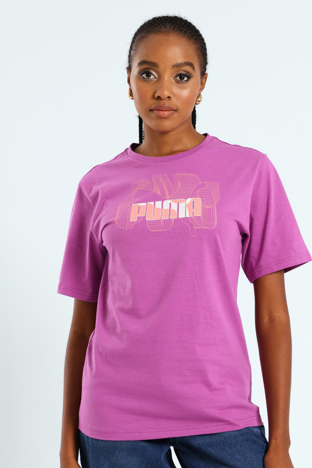 No. 1 Logo Stacked Graphics Tee - Berry