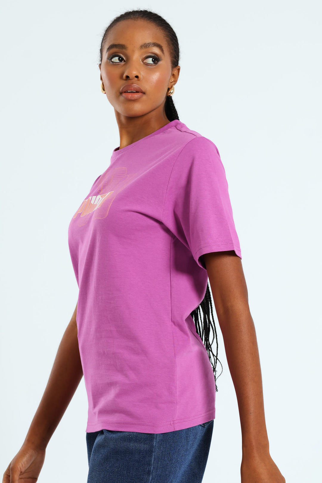 No. 1 Logo Stacked Graphics Tee - Berry