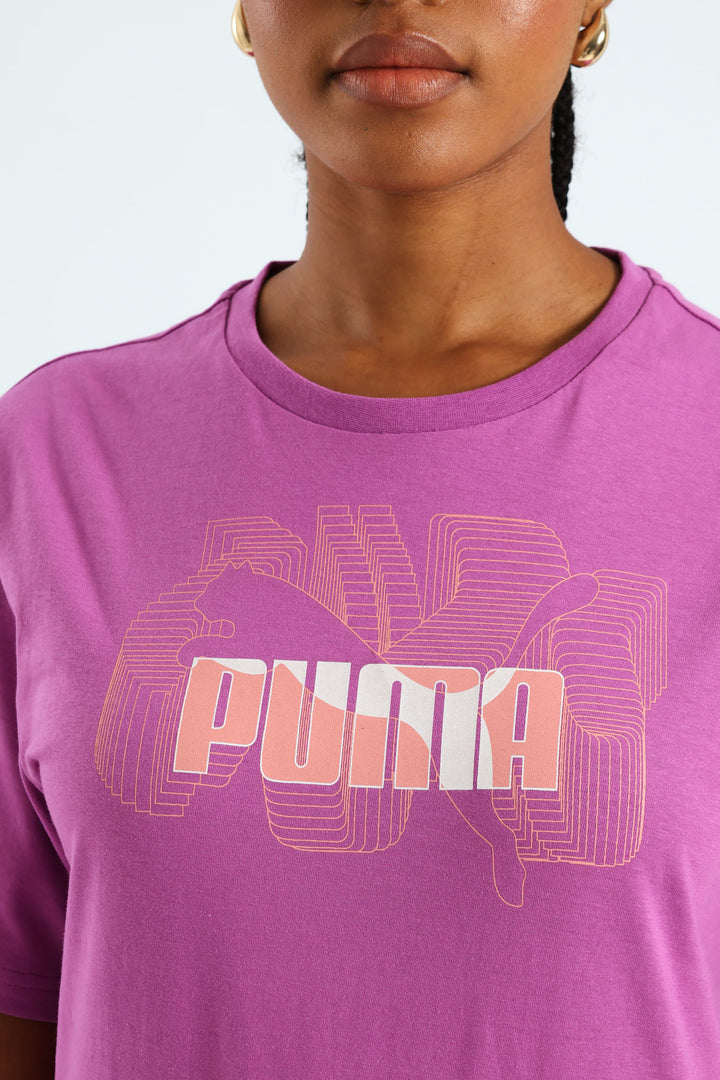 No. 1 Logo Stacked Graphics Tee - Berry