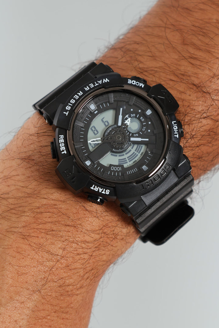 Circular Digital Watch - Black