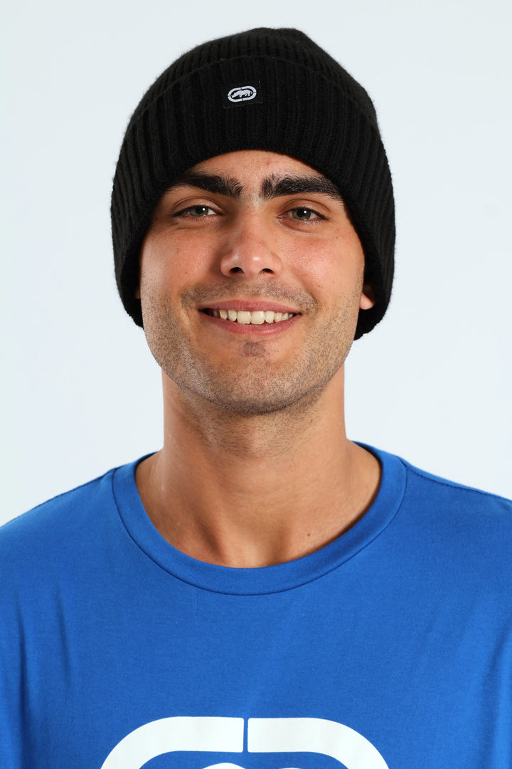 Ribbed Beanie - Black