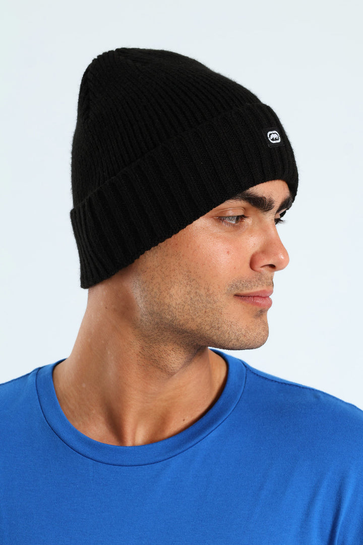 Ribbed Beanie - Black