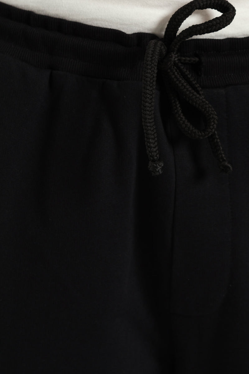 Straight Leg Cargo Fleece Jogger - Black