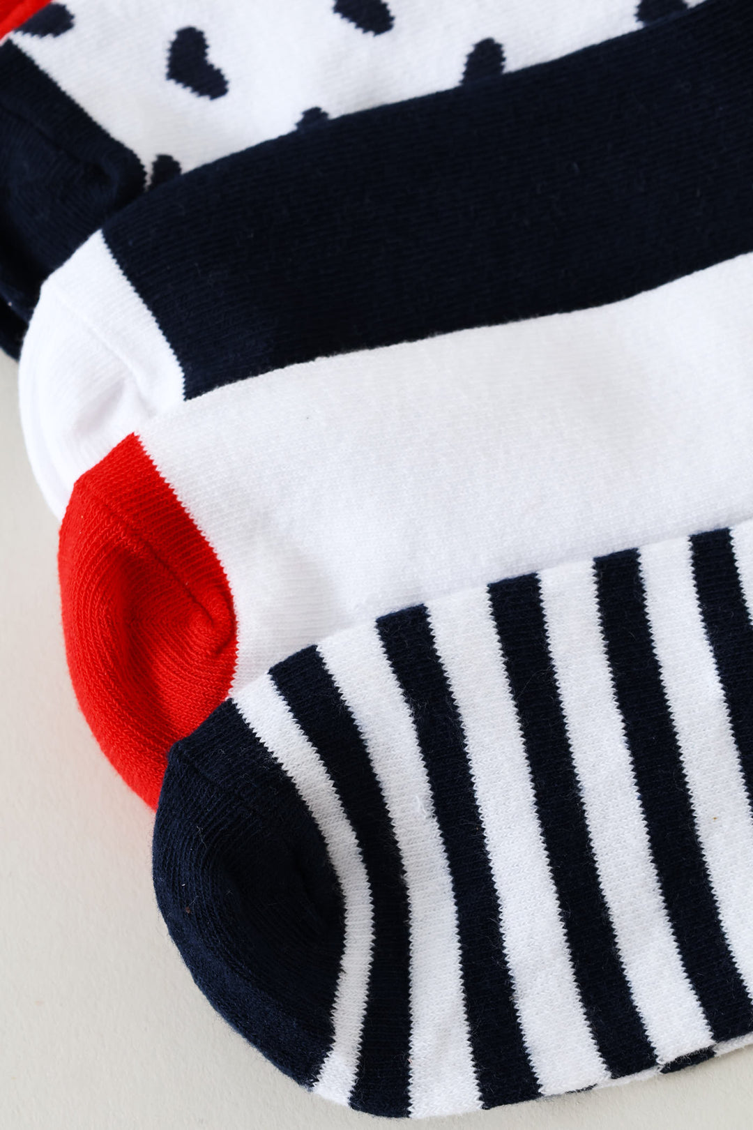 5 Pack Heart & Nautical Low Cut Socks - Red