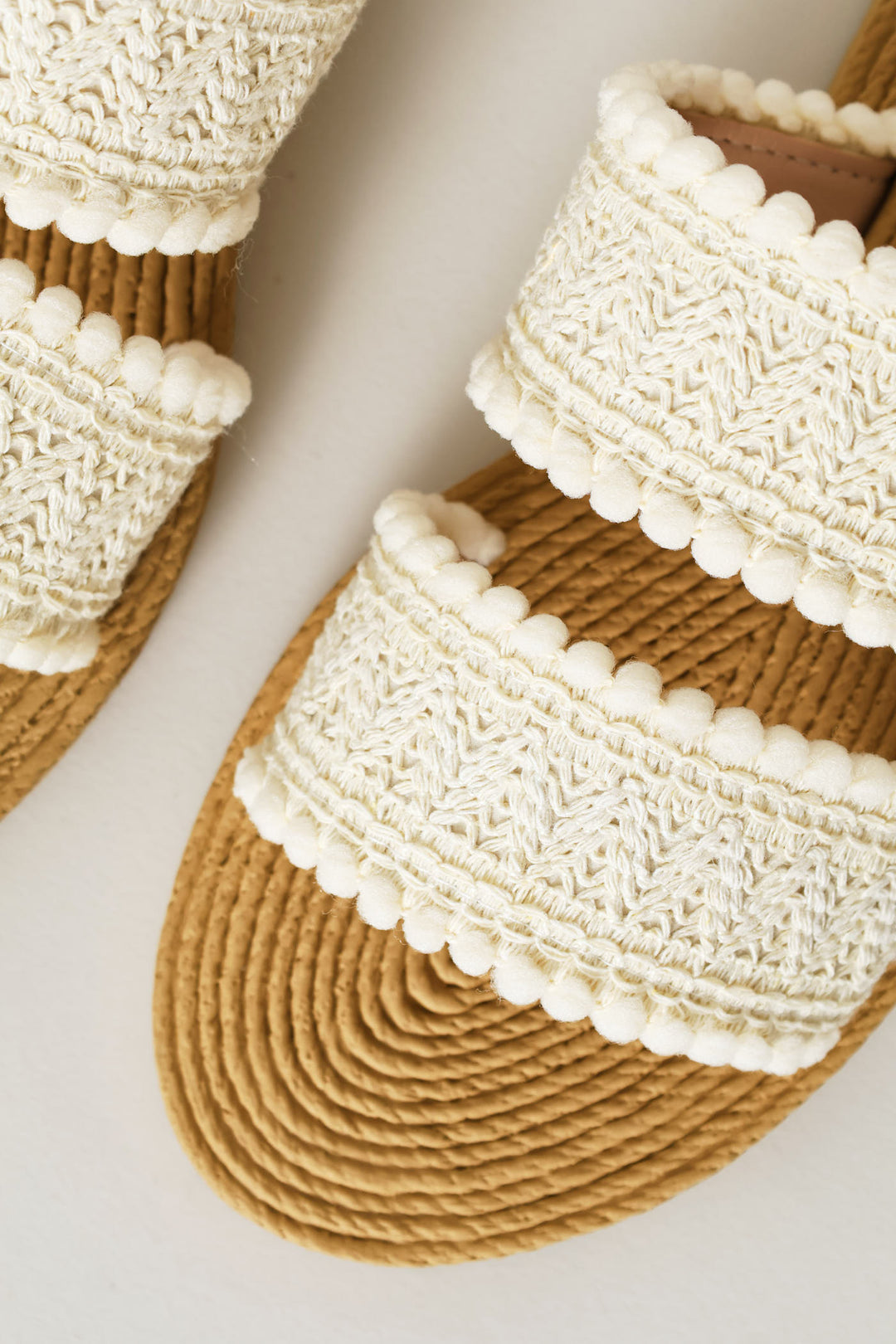 Multifabric Double Band Sandal - White