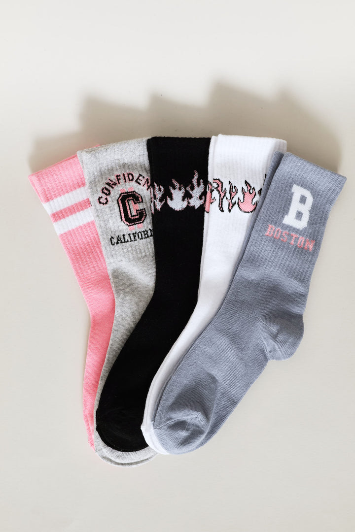 5 Pack Collegiate Anklet Socks - Multi