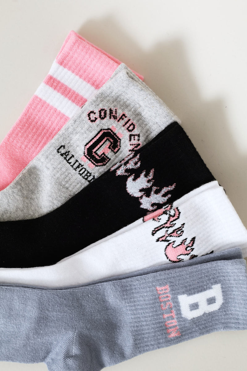 5 Pack Collegiate Anklet Socks - Multi