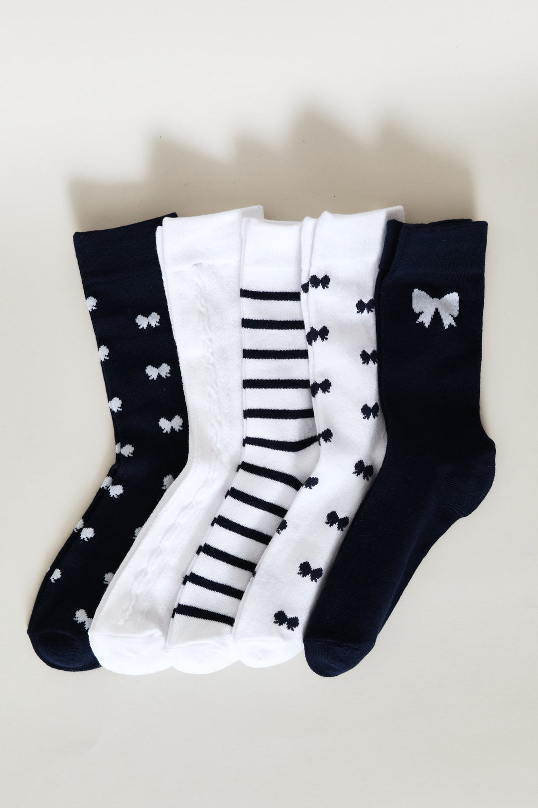 Girls 5 Pack Bow Anklet Sock - Multi