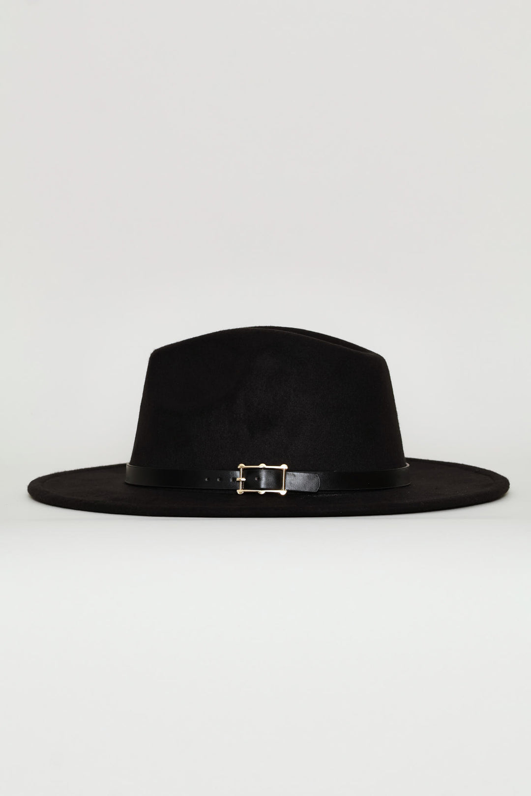 Buckle Detail Felt Hat - Black