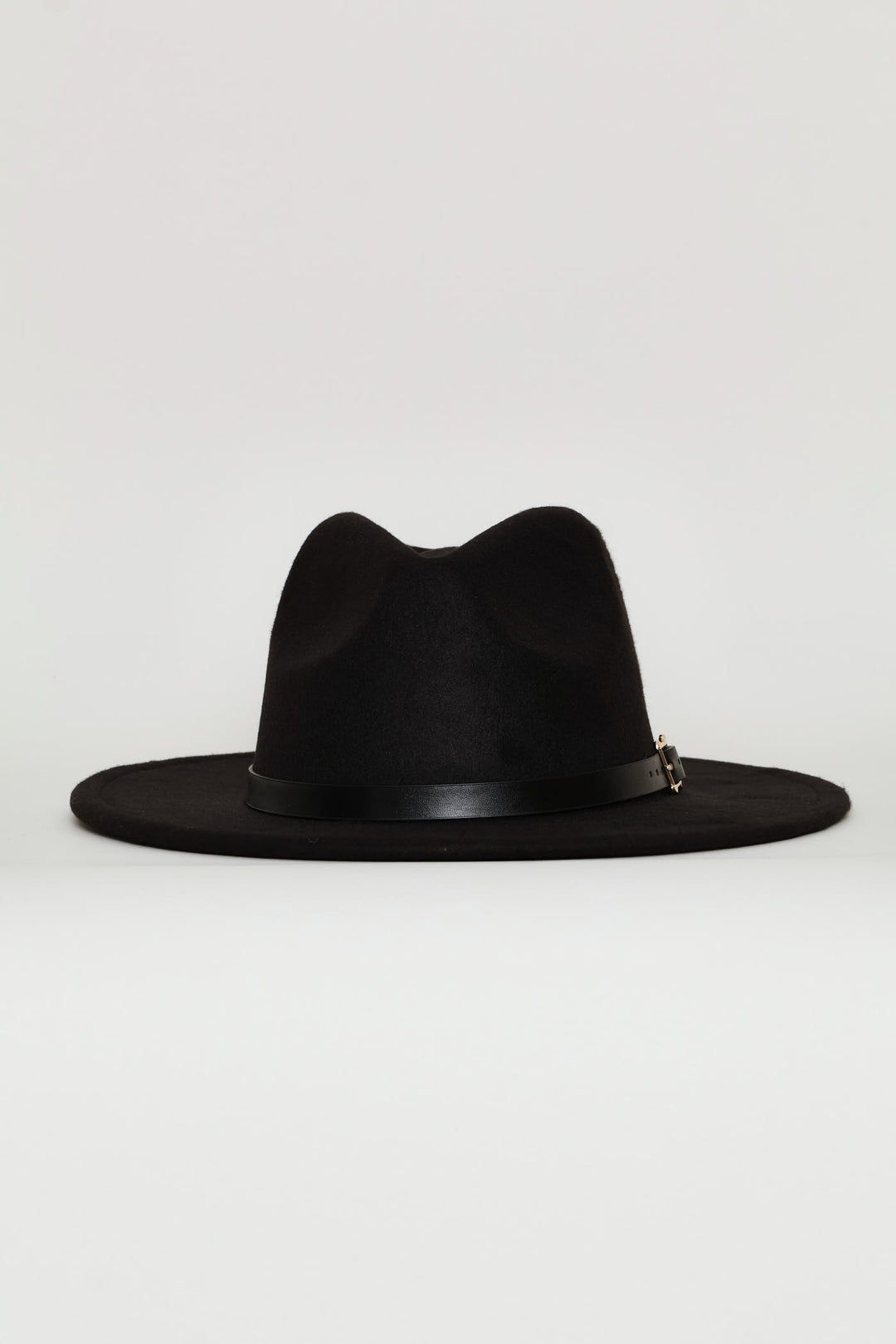 Buckle Detail Felt Hat - Black