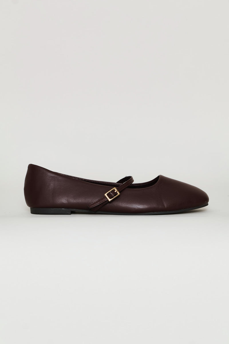Plain Mary Jane Pump - Burgundy