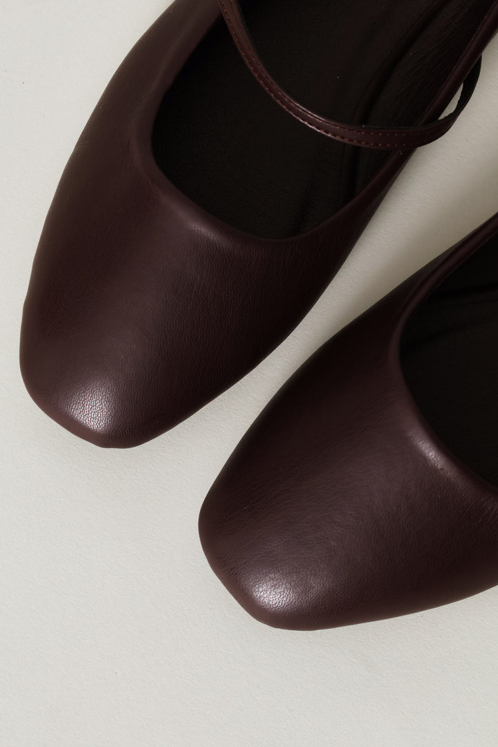 Plain Mary Jane Pump - Burgundy