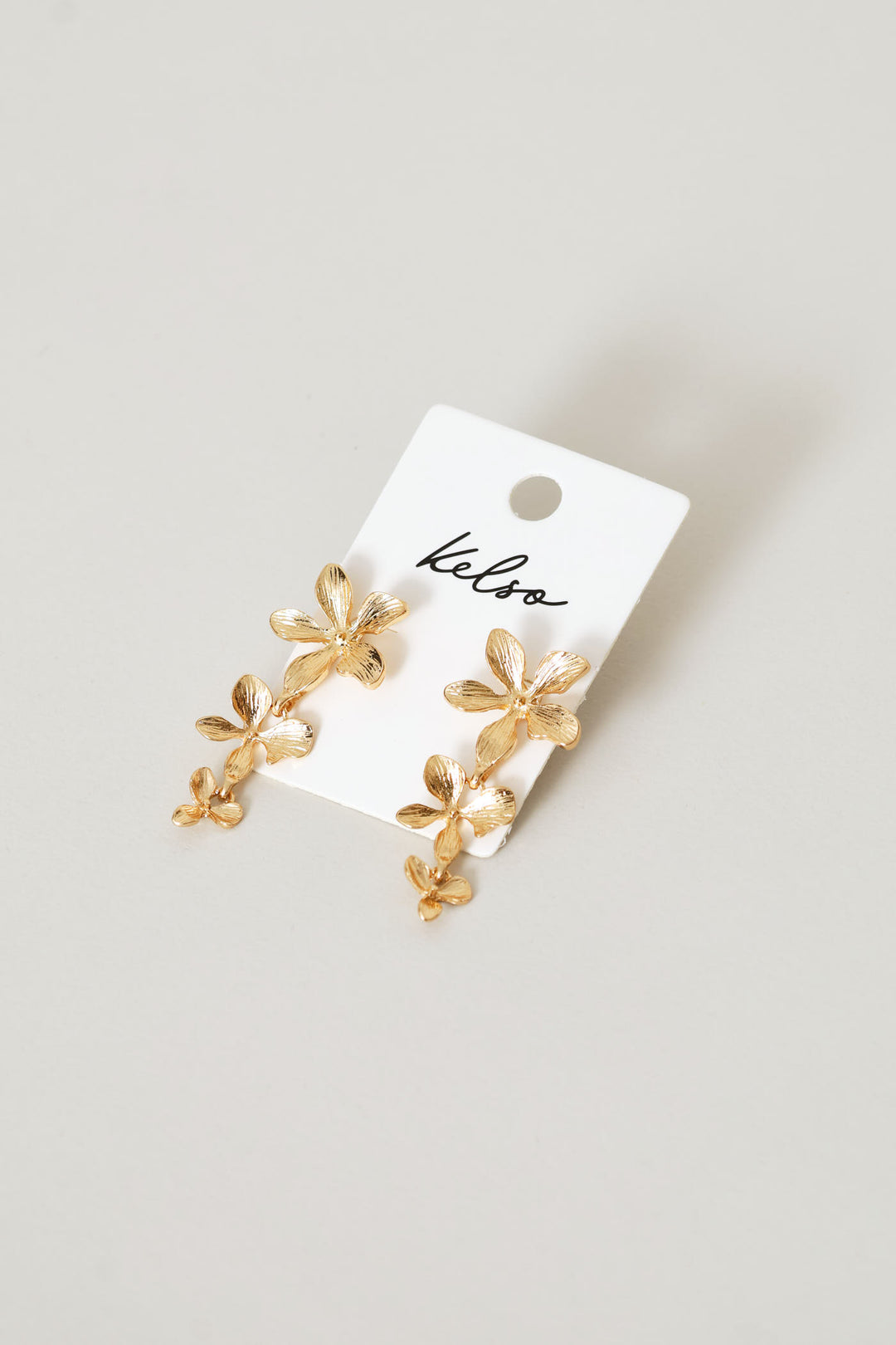 Floral Drop Earring - Gold
