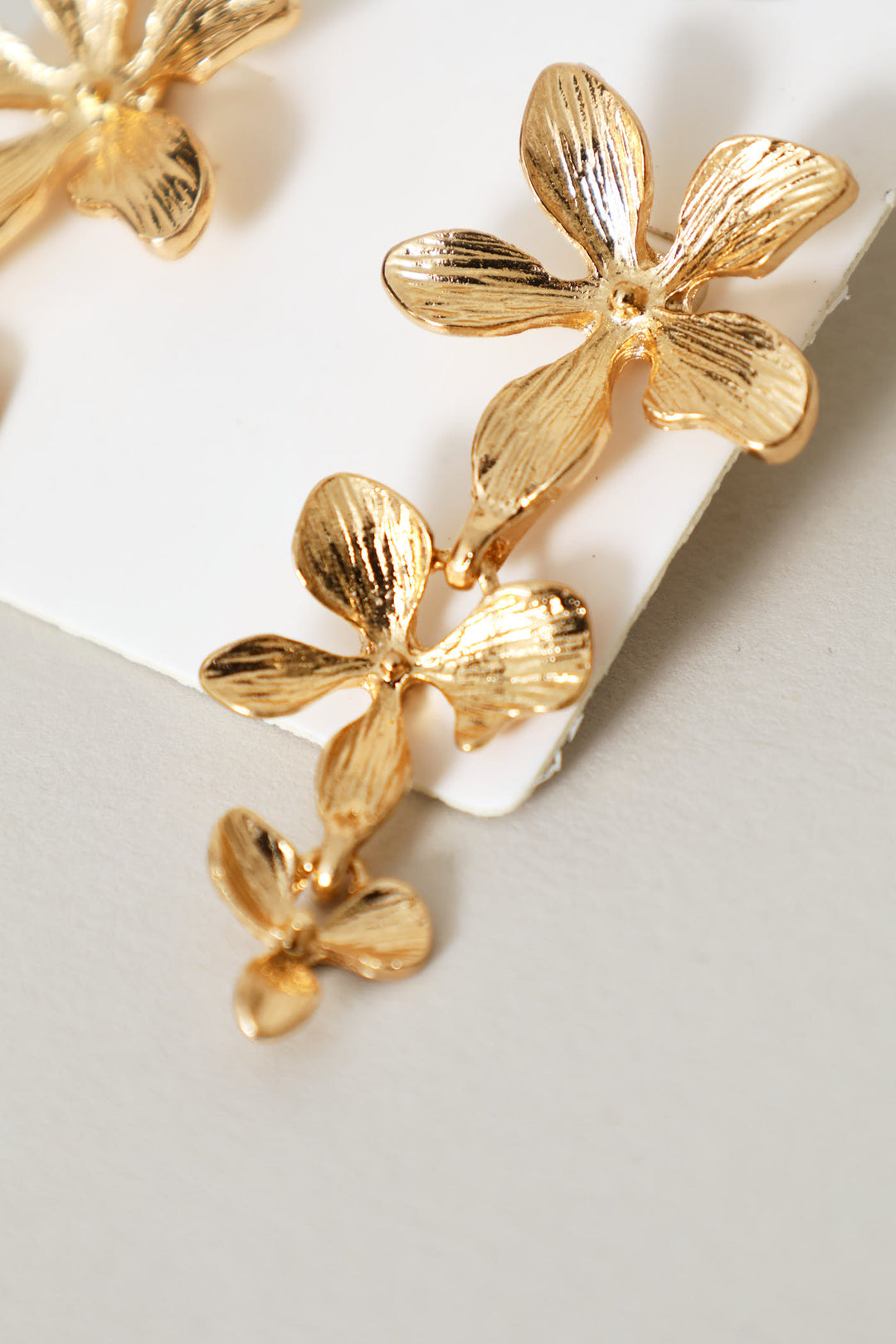 Floral Drop Earring - Gold