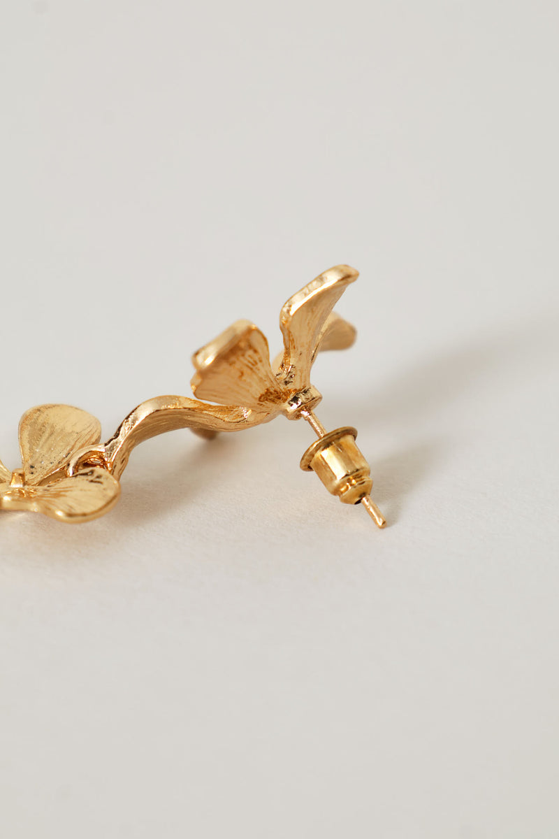 Floral Drop Earring - Gold