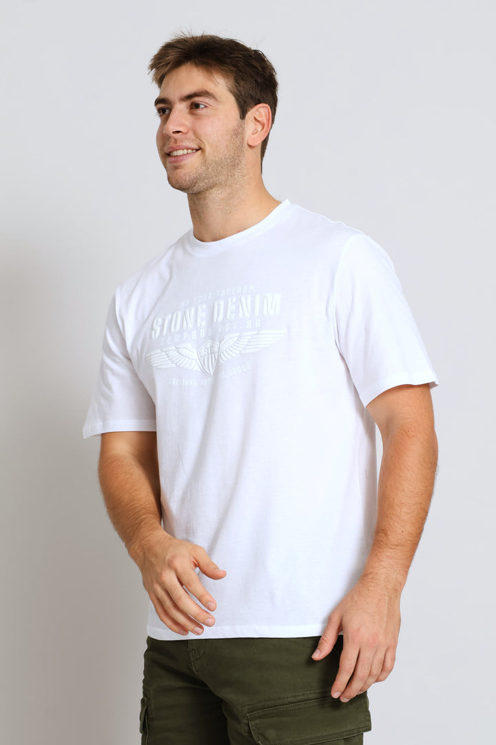 Denim Wings Tee - White