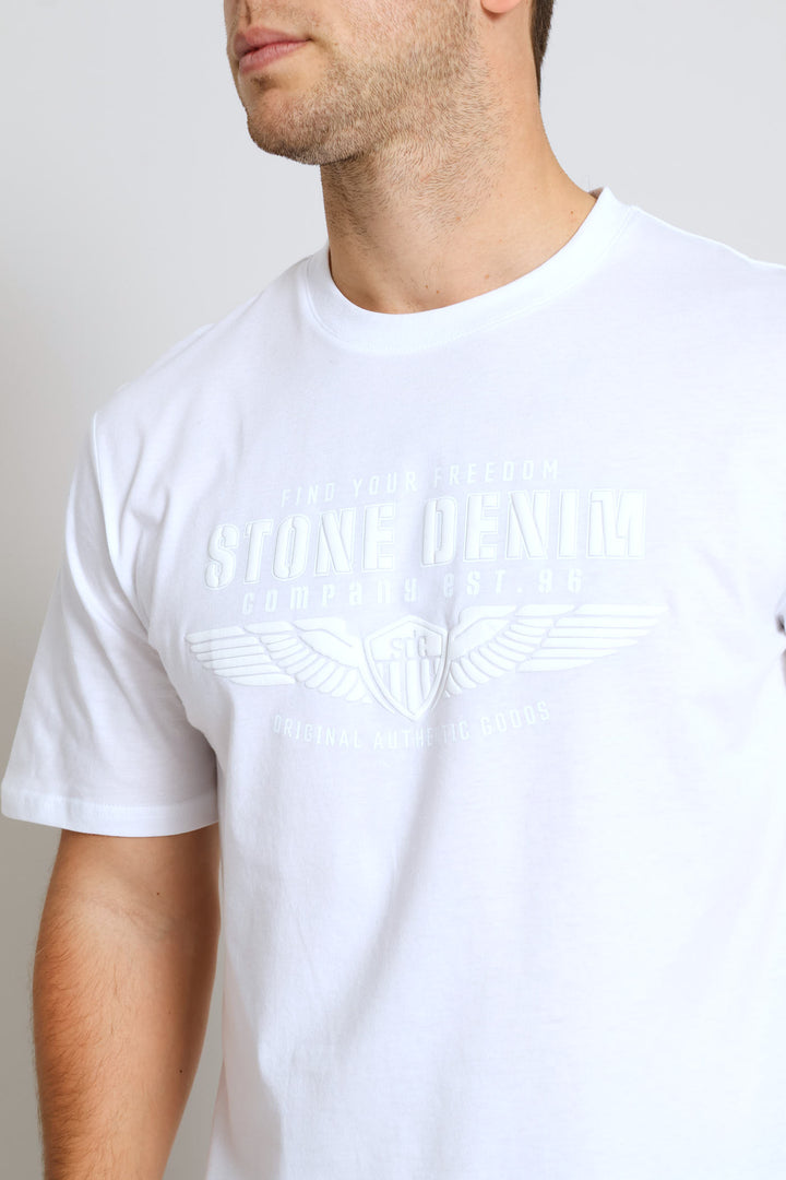 Denim Wings Tee - White