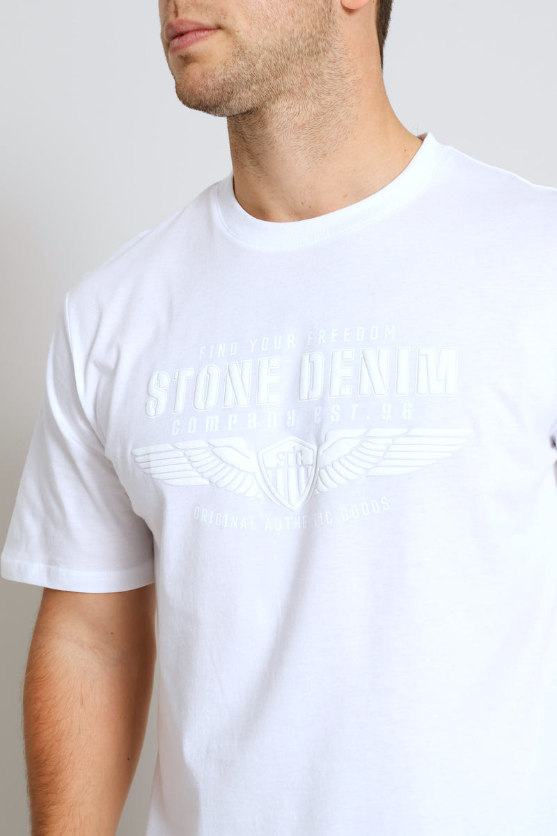 Denim Wings Tee - White