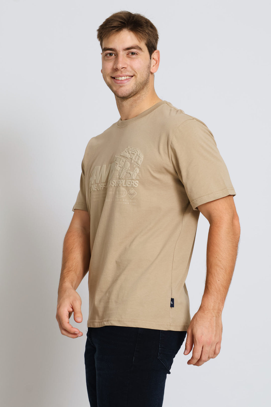 Off Road Print Tee - Taupe