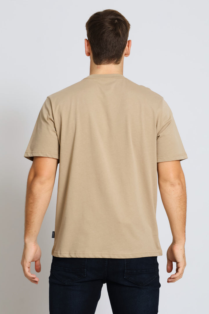 Off Road Print Tee - Taupe