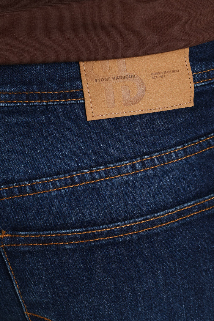 Creased Wash Slim Denim - Indigo
