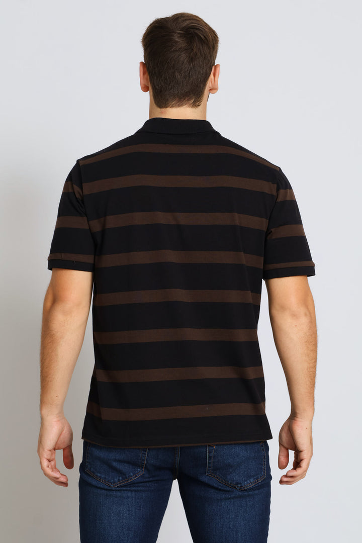 Stripe Golfer - Navy/Chocolate