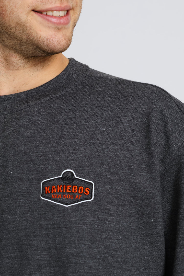 Classic Badge Crew Top - Grey Melange