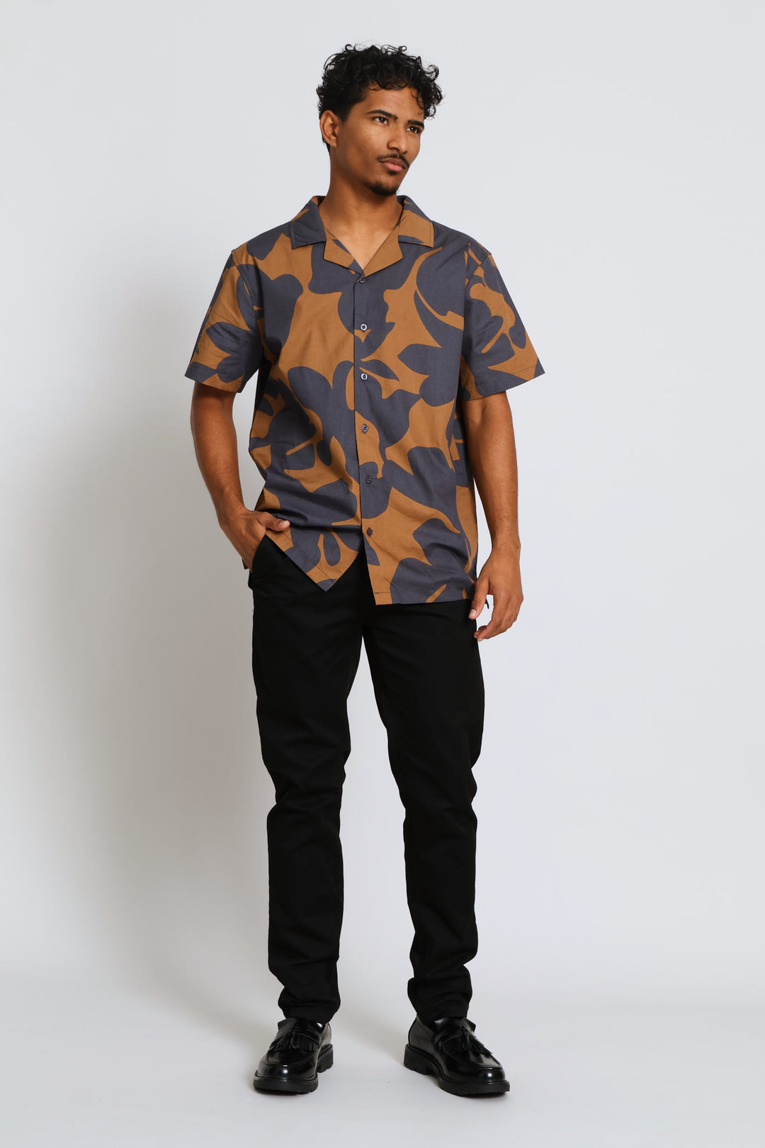 Cotton Printed Shirt - Brown