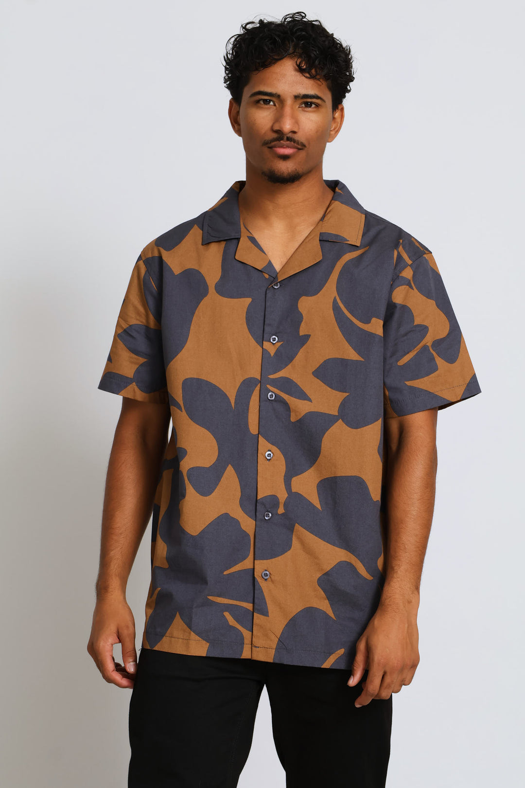 Cotton Printed Shirt - Brown