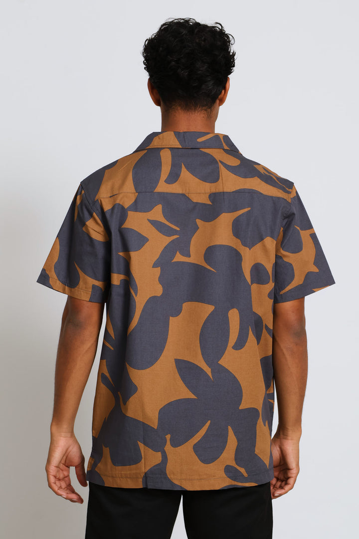 Cotton Printed Shirt - Brown