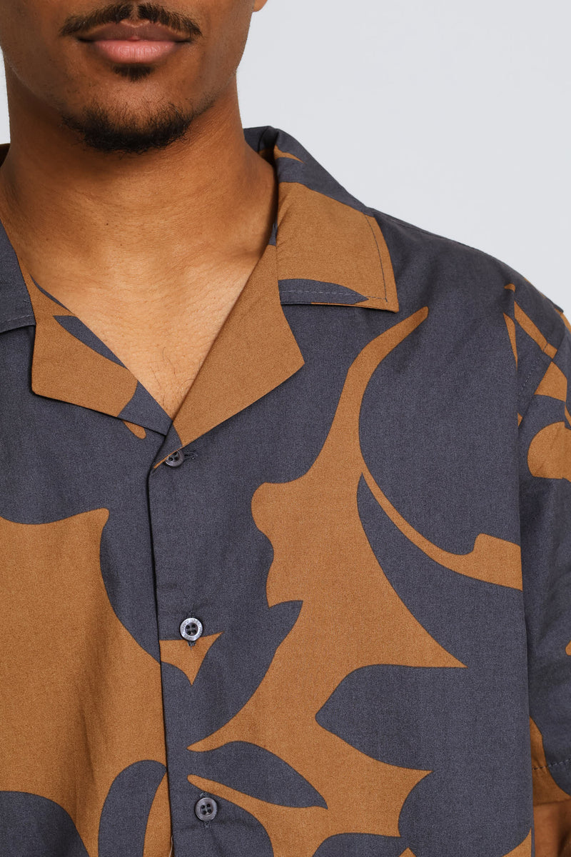 Cotton Printed Shirt - Brown