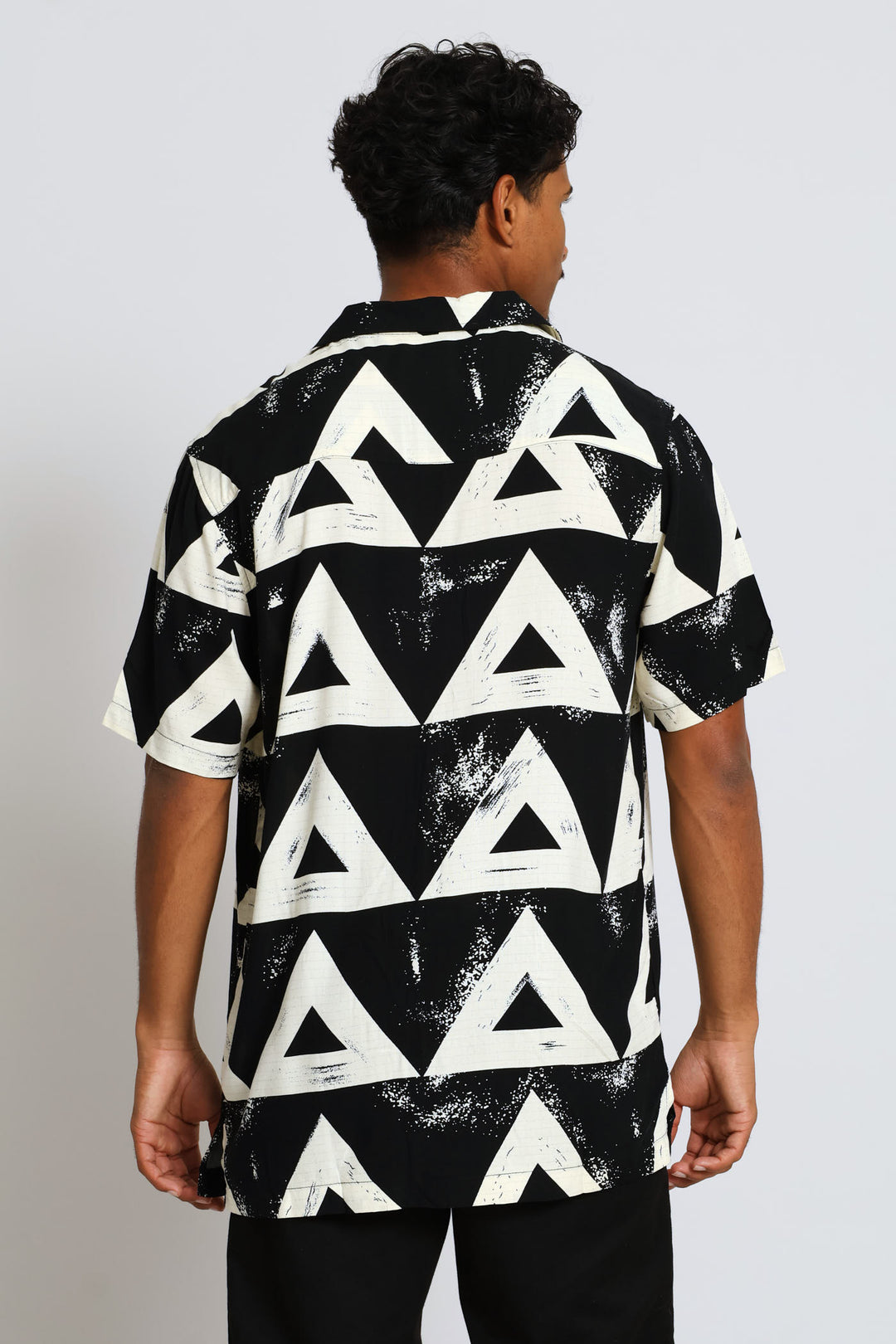 Print Viscose Shirt - Black/Ecru