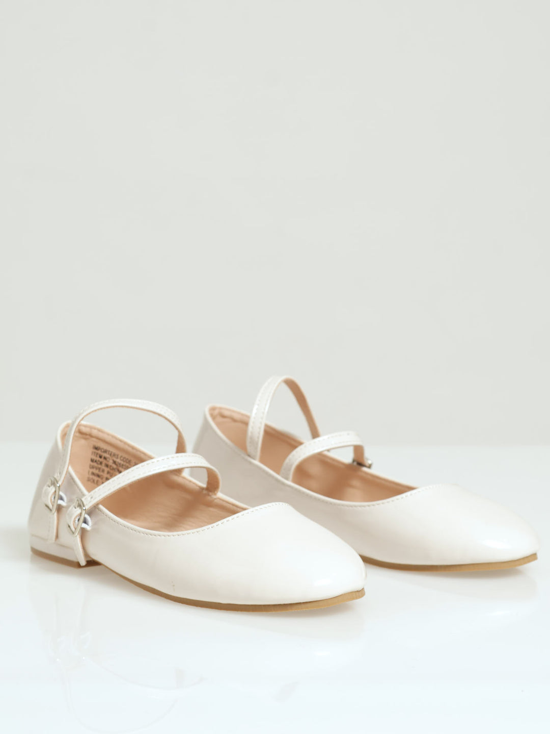 Girls Patent Heel Pump - Off White