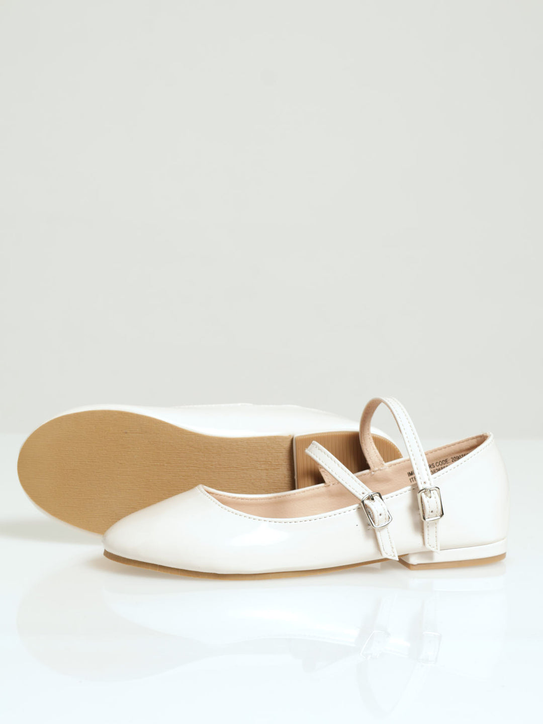 Girls Patent Heel Pump - Off White
