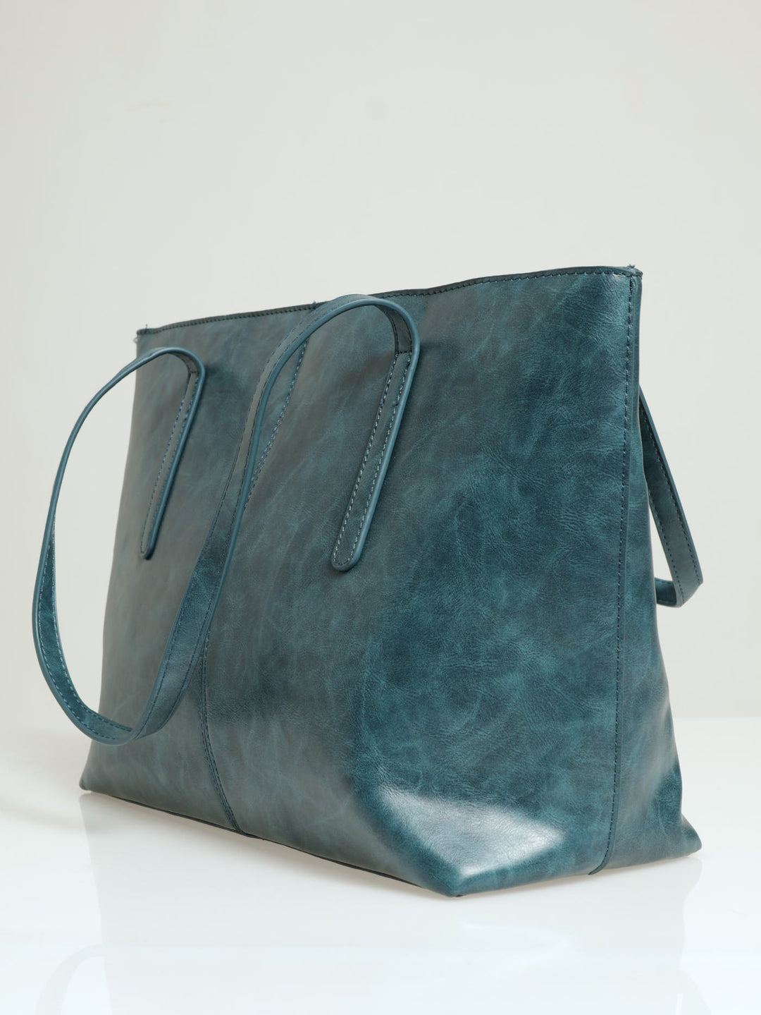 Panelled Shopper Bag - Teal
