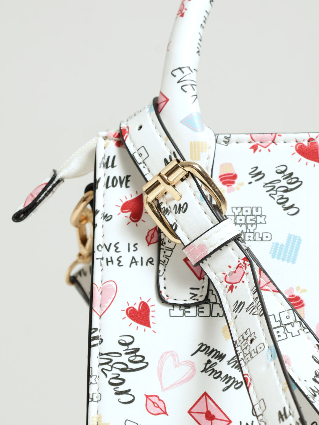 Love Print Square Tote Bag