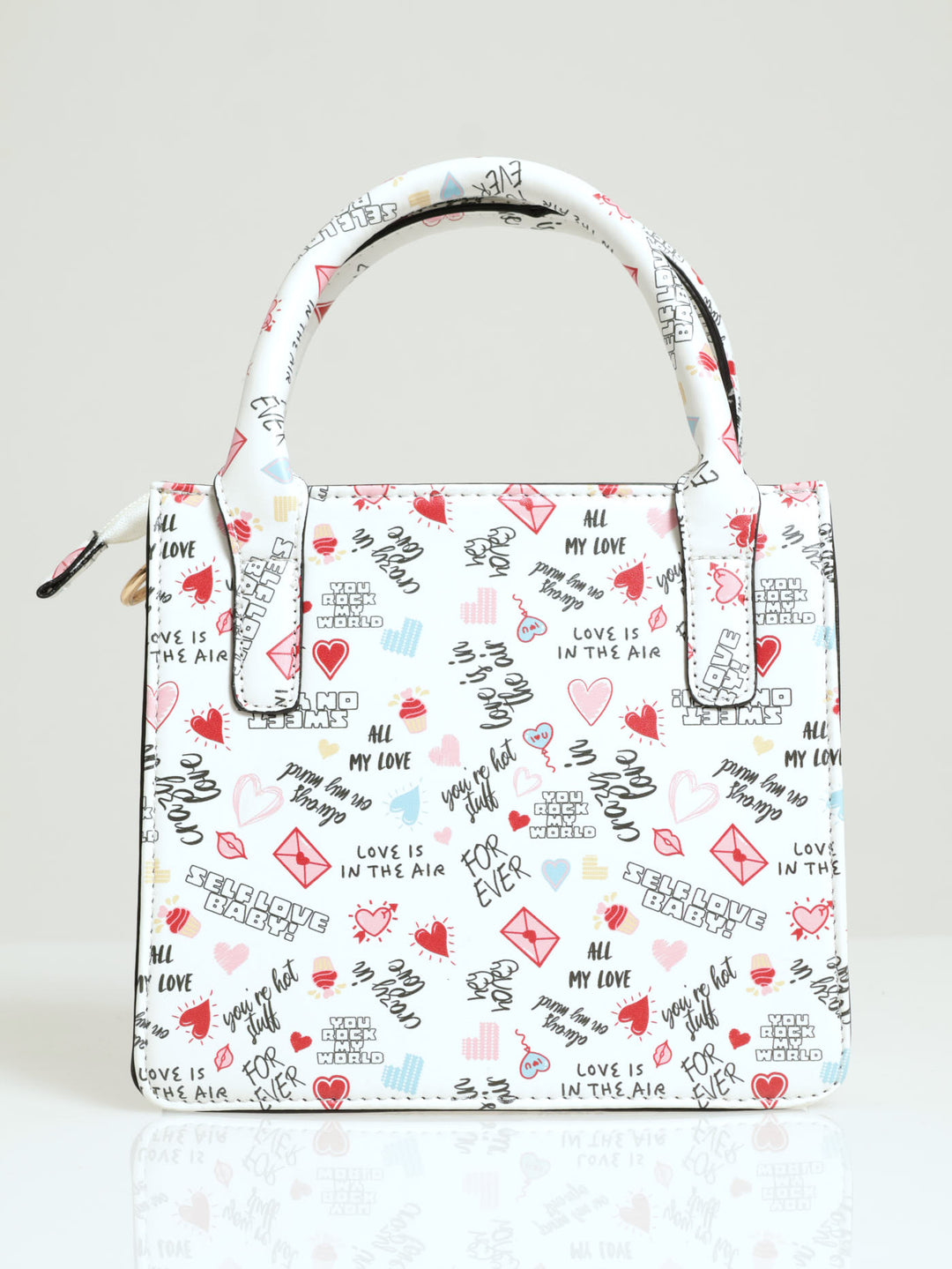 Love Print Square Tote Bag